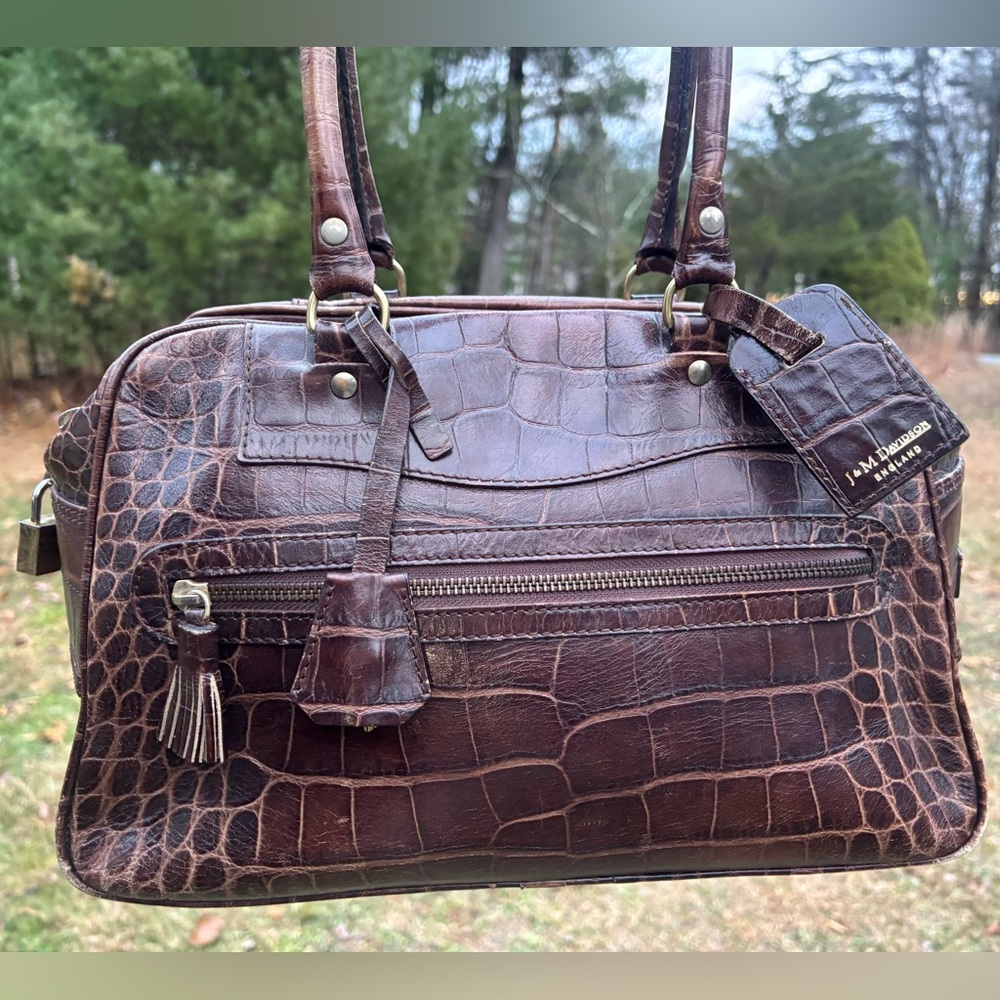J & M Davidson Croc Embossed Shoulder Bag Vintage
